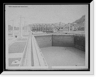 Historic Framed Print, Emergency dam, Panama Canal,  17-7/8" x 21-7/8"