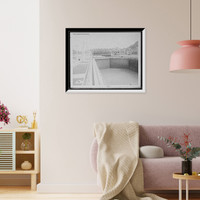 Historic Framed Print, Emergency dam, Panama Canal,  17-7/8" x 21-7/8"