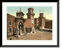 Historic Framed Print, Arsenal Venice Italy,  17-7/8" x 21-7/8"