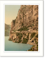 Historic Framed Print, Axenstrasse general view Lake Lucerne Switzerland,  17-7/8" x 21-7/8"