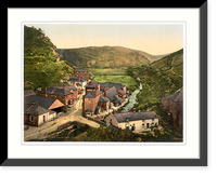 Historic Framed Print, Boscastle view from New Road Cornwall England,  17-7/8" x 21-7/8"