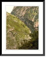 Antique Photochrom - A bridge Hollenthalklamm Upper Bavaria Germany