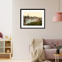 Historic Framed Print, The bridge II Chepstow England,  17-7/8" x 21-7/8"