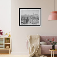 Historic Framed Print, New York skyline from Manhattan Bridge,  17-7/8" x 21-7/8"