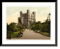 Historic Framed Print, The castle Rochester England,  17-7/8" x 21-7/8"