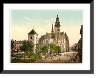 Historic Framed Print, The cathedral Kaschau Hungary Austro-Hungary,  17-7/8" x 21-7/8"