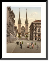 Historic Framed Print, The cathedral Lucerne Switzerland,  17-7/8" x 21-7/8"