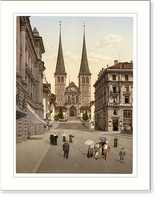 Historic Framed Print, The cathedral Lucerne Switzerland,  17-7/8" x 21-7/8"