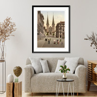 Historic Framed Print, The cathedral Lucerne Switzerland,  17-7/8" x 21-7/8"