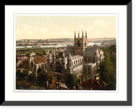 Historic Framed Print, The cathedral Rochester England,  17-7/8" x 21-7/8"