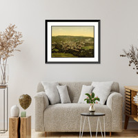 Historic Framed Print, Cityscape of Spa Belgium,  17-7/8" x 21-7/8"