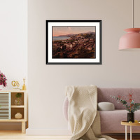 Historic Framed Print, Cityscape Ventimiglia Riviera,  17-7/8" x 21-7/8"