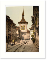 Historic Framed Print, The clock tower Berne Town Switzerland,  17-7/8" x 21-7/8"