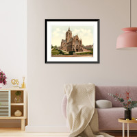 Historic Framed Print, Coates Memorial Church Paisley Scotland,  17-7/8" x 21-7/8"