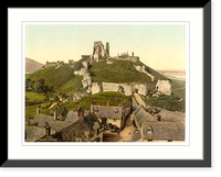 Historic Framed Print, Corfe Castle Corfe England,  17-7/8" x 21-7/8"