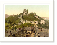 Historic Framed Print, Corfe Castle Corfe England,  17-7/8" x 21-7/8"