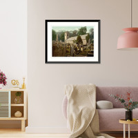 Historic Framed Print, Douglas Kirk Braddan Isle of Man England,  17-7/8" x 21-7/8"
