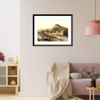 Historic Framed Print, Ebernburg (i.e. Bad M&uuml;nster am Stein-Ebernburg) Nahethal Rhenish Prussia Germany,  17-7/8" x 21-7/8"