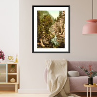 Historic Framed Print, Edmunds Klamm boat station Bohemian Switzerland Bohemia Austro-Hungary,  17-7/8" x 21-7/8"
