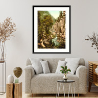 Historic Framed Print, Edmunds Klamm boat station Bohemian Switzerland Bohemia Austro-Hungary,  17-7/8" x 21-7/8"