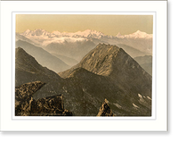 Historic Framed Print, Eggishron panorama Bernese Oberland Switzerland,  17-7/8" x 21-7/8"
