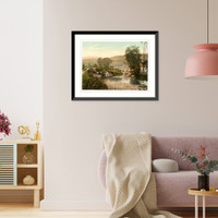 Historic Framed Print, Exmoor Malmsmead Inn and bridge Doone Valley Lynton and Lynmouth England,  17-7/8" x 21-7/8"