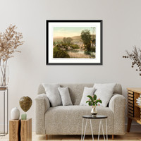 Historic Framed Print, Exmoor Malmsmead Inn and bridge Doone Valley Lynton and Lynmouth England,  17-7/8" x 21-7/8"