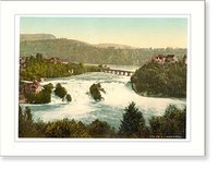 Historic Framed Print, The Falls of the Rhine general view Schaffhausen Switzerland - 2,  17-7/8" x 21-7/8"