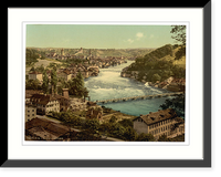 Historic Framed Print, The Falls of the Rhine general view Schaffhausen Switzerland - 3,  17-7/8" x 21-7/8"
