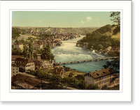 Historic Framed Print, The Falls of the Rhine general view Schaffhausen Switzerland - 3,  17-7/8" x 21-7/8"