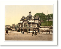 Historic Framed Print, Farhouse seewarte and Karsten-Miles Bridge Hamburg Germany,  17-7/8" x 21-7/8"