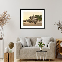 Historic Framed Print, Farhouse seewarte and Karsten-Miles Bridge Hamburg Germany,  17-7/8" x 21-7/8"