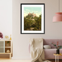 Historic Framed Print, Fortress High-Salzburg (i.e. Hohensalzburg) Salzburg Austro-Hungary,  17-7/8" x 21-7/8"