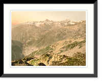 Historic Framed Print, Furka Pass panorama Bernese Oberland Switzerland,  17-7/8" x 21-7/8"