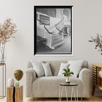 Historic Framed Print, Stairway, Essex Institute, Salem, Mass. - 2,  17-7/8" x 21-7/8"