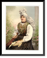 Historic Framed Print, Girls in native costume Carniola Austro-Hungary,  17-7/8" x 21-7/8"
