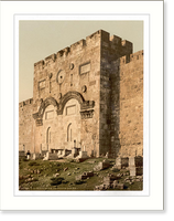 Historic Framed Print, The Golden Gate (exterior) Jerusalem Holy Land,  17-7/8" x 21-7/8"