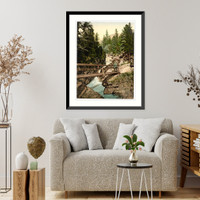 Historic Framed Print, Great Kohlbach Upper Waterfall Tatra Austro-Hungary,  17-7/8" x 21-7/8"