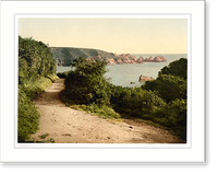 Historic Framed Print, Guernsey Moulin Huet Bay II Channel Islands England,  17-7/8" x 21-7/8"