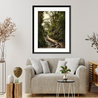 Historic Framed Print, Guernsey water lane Moulin Huet Channel Islands England,  17-7/8" x 21-7/8"