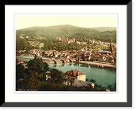 Historic Framed Print, Heidelberg seen from the Philosophenweg Baden Germany,  17-7/8" x 21-7/8"