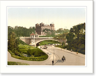 Historic Framed Print, Helgolander Bridge Hamburg Germany,  17-7/8" x 21-7/8"