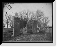 Historic Framed Print, Gates to Westover Mansion, James River, Va.,  17-7/8" x 21-7/8"