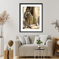 Historic Framed Print, Irish Peasant Farmer,  17-7/8" x 21-7/8"