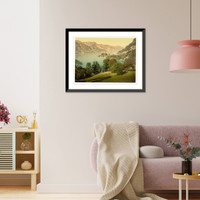 Historic Framed Print, Iseltwald and Brienz Lake Bernese Oberland Switzerland,  17-7/8" x 21-7/8"