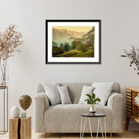 Historic Framed Print, Iseltwald and Brienz Lake Bernese Oberland Switzerland,  17-7/8" x 21-7/8"