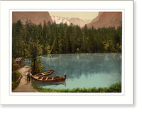 Historic Framed Print, Kander Valley and Blausee Mount Doldenhorn Bernese Oberland Switzerland,  17-7/8" x 21-7/8"