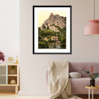Historic Framed Print, Konigsruhe and Rosstrappenfelsen Bodethal Hartz Germany,  17-7/8" x 21-7/8"