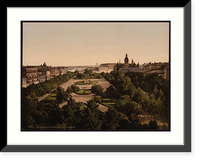 Historic Framed Print, Kungstradgarden Stockholm Sweden,  17-7/8" x 21-7/8"