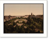 Historic Framed Print, Kungstradgarden Stockholm Sweden,  17-7/8" x 21-7/8"